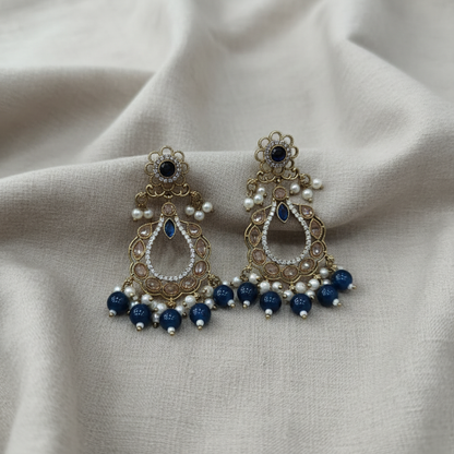 Royal Pearl Teardrop Chandbali Earrings for Women | Lady Zone