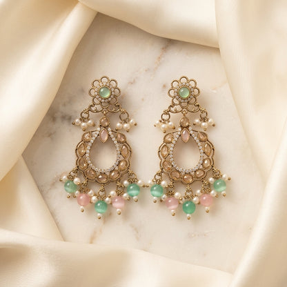 Royal Pearl Teardrop Chandbali Earrings for Women | Lady Zone