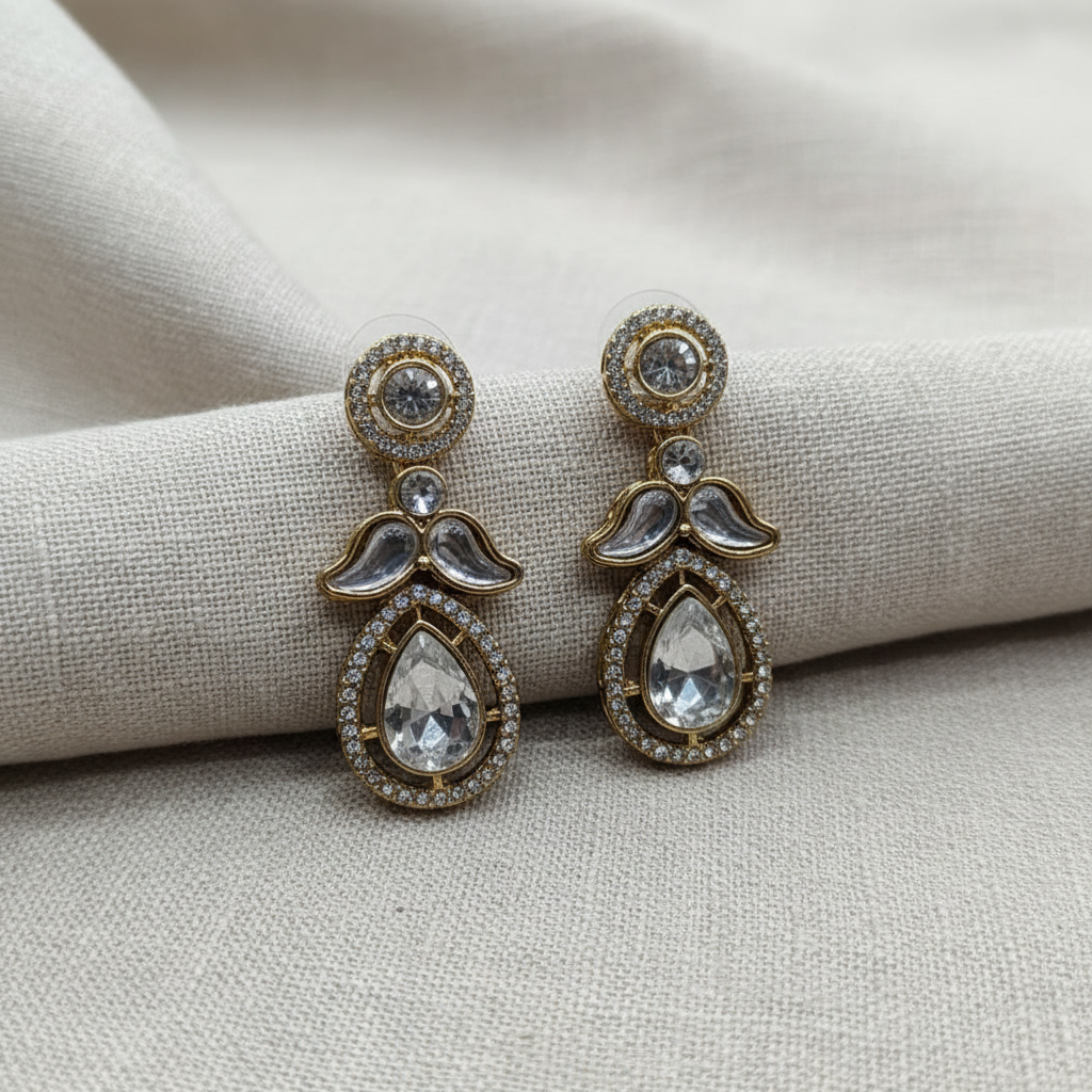 Luxury American Diamond Teardrop Earrings for Women | Lady Zone