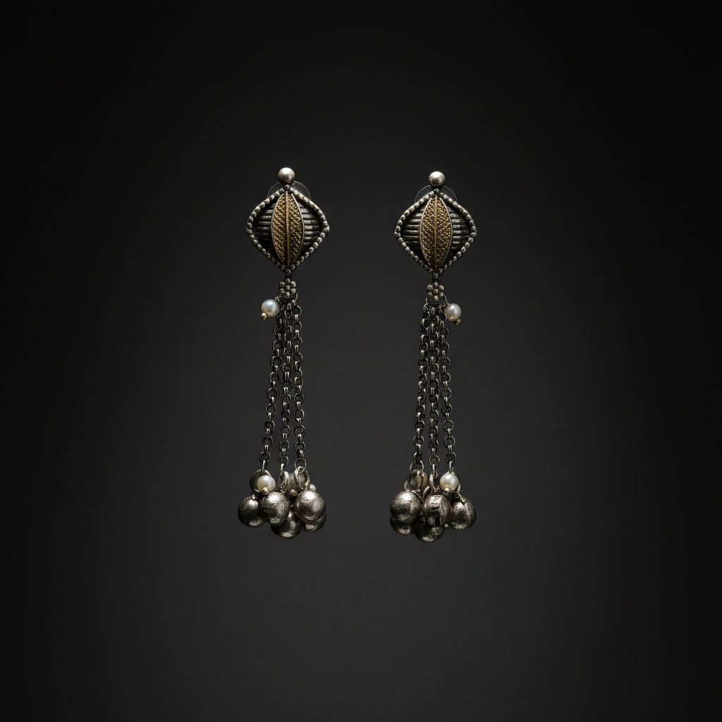 Antique Long Chain Drop Earrings