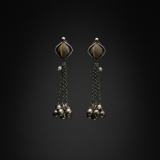 Antique Long Chain Drop Earrings