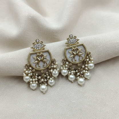 Royal Swan Pearl Drop Earrings for Women | Lady Zone