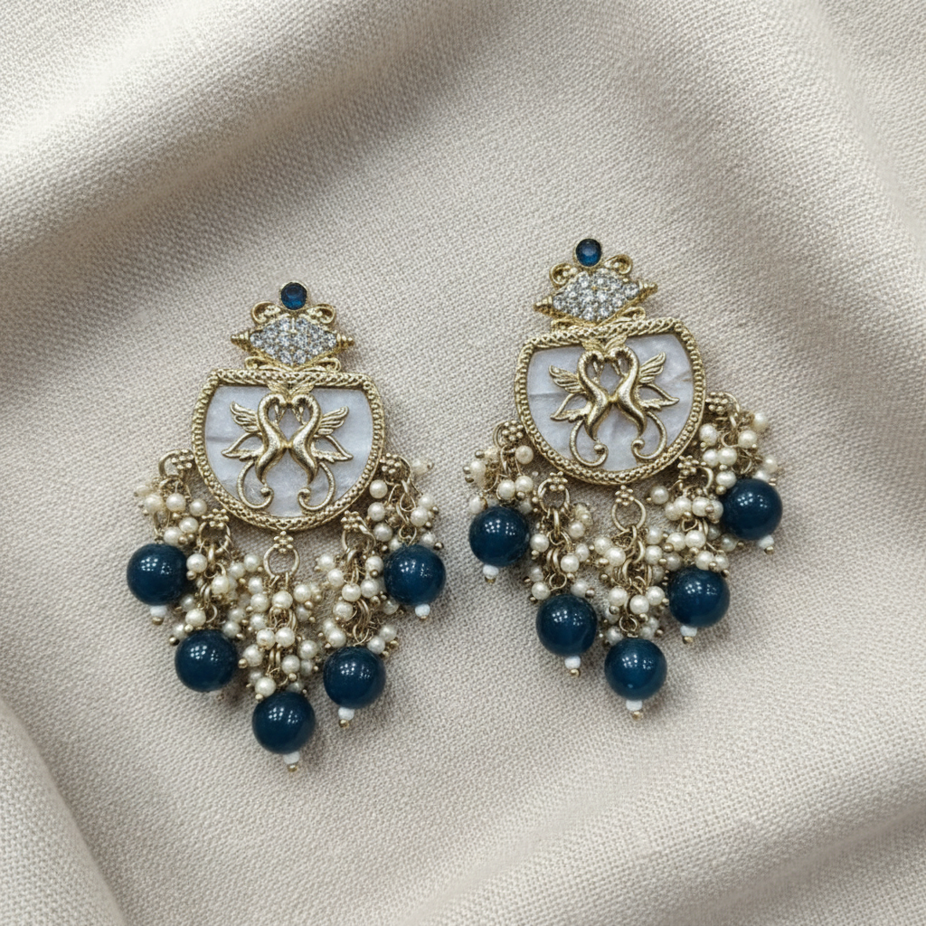 Royal Swan Pearl Drop Earrings for Women | Lady Zone
