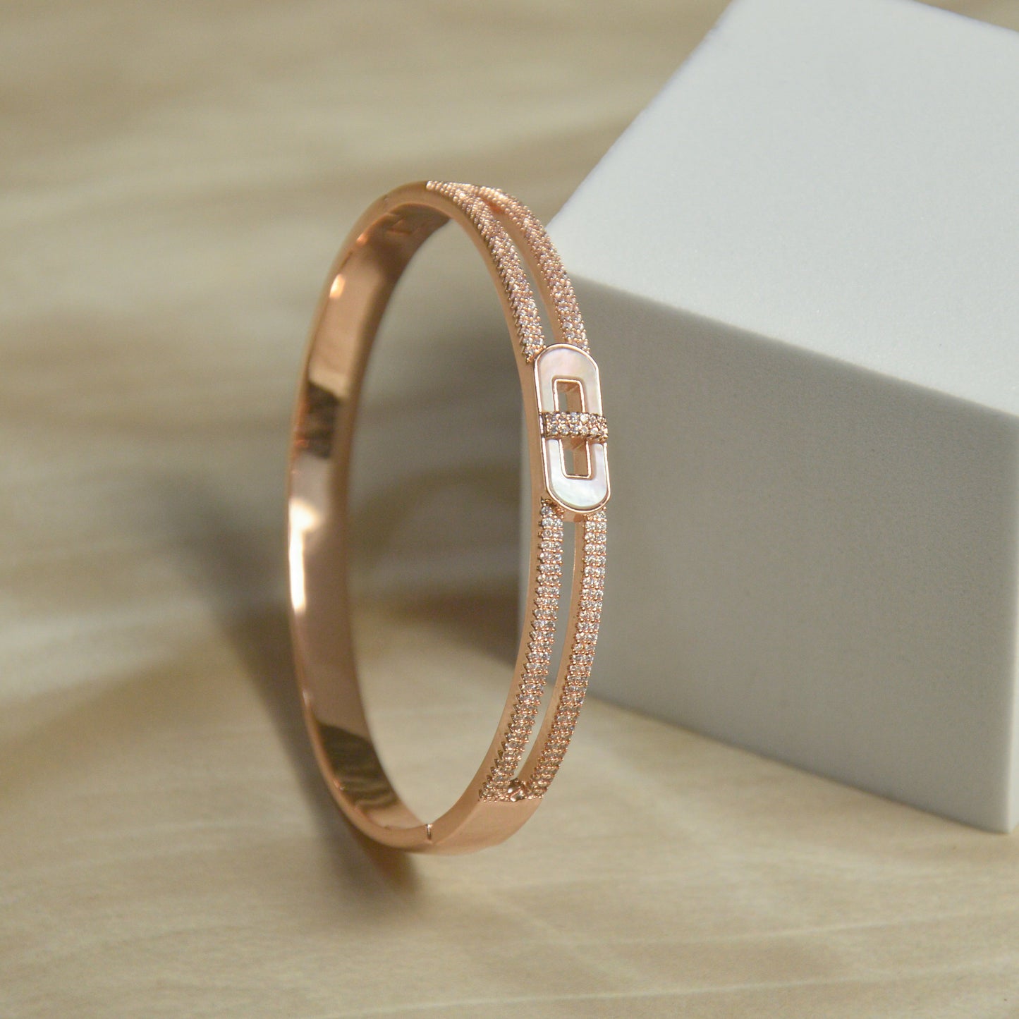 Rose Gold Elegance Dual Band Bracelet