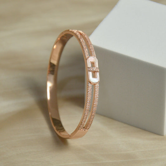 Rose Gold Elegance Dual Band Bracelet