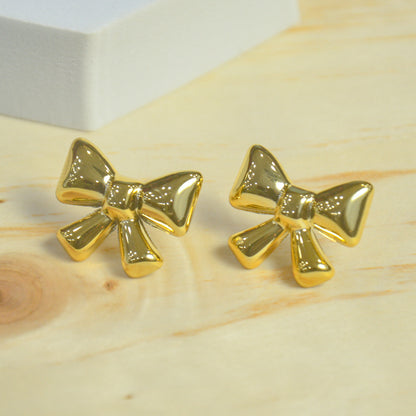 Classic Gold Bow Stud Earrings