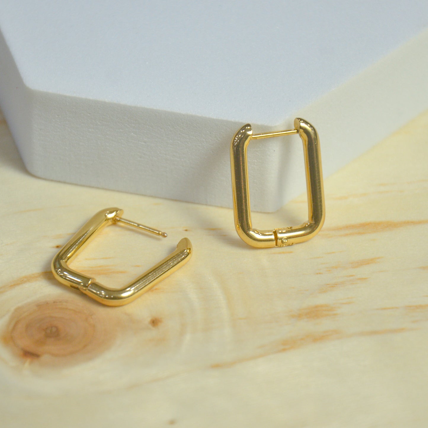 Minimalist Gold Geometric Hoop Earrings