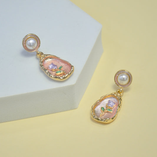 Blush Garden Mother of Pearl Drop Earrings
