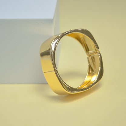 Minimalist Square Gold Cuff Bracelet