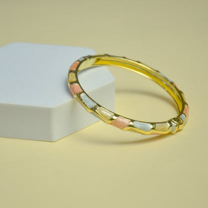 Pastel Mosaic Enamel Gold Plated Bracelet