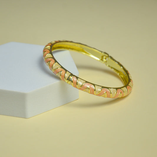 Blush Enamel Woven Bracelet