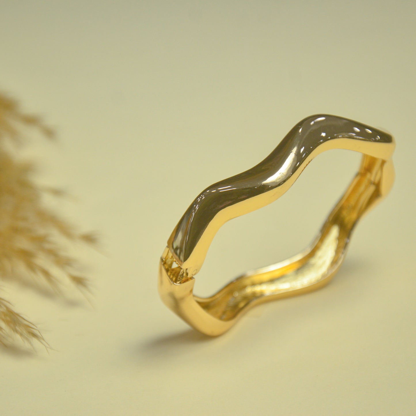 Wave Luxe Gold Cuff Bracelet