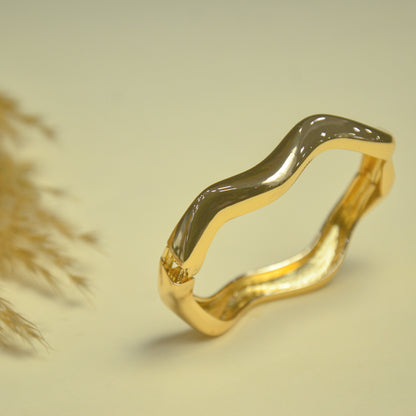 Wave Luxe Gold Cuff Bracelet