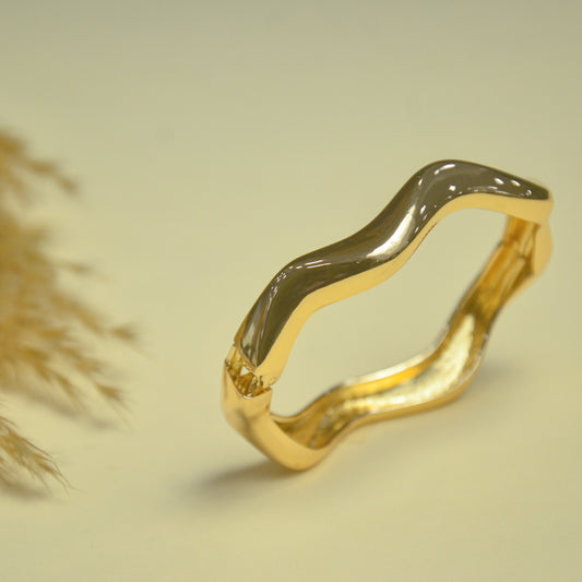 Wave Luxe Gold Cuff Bracelet