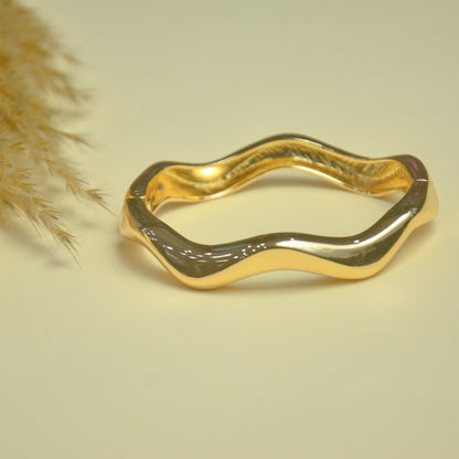 Wave Luxe Gold Cuff Bracelet