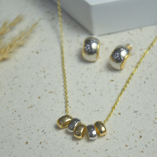Dual Tone Elegance Necklace Set