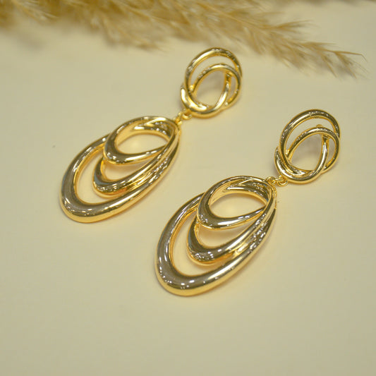 Golden Orbit Layered Earrings