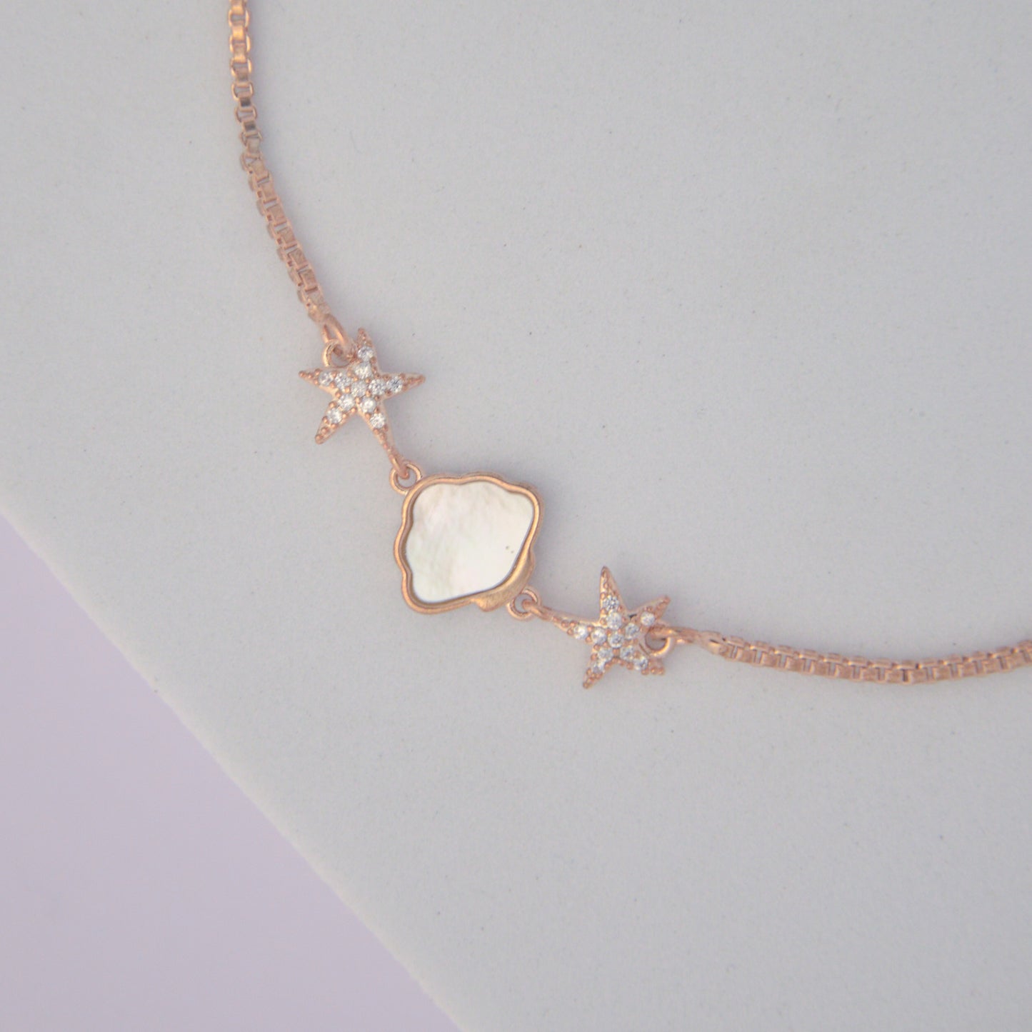 Star Pearl Sea-Inspired Rose Gold loose Bracelet