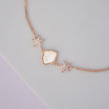 Star Pearl Sea-Inspired Rose Gold loose Bracelet