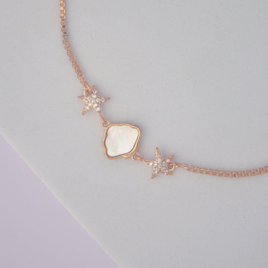 Star Pearl Sea-Inspired Rose Gold loose Bracelet