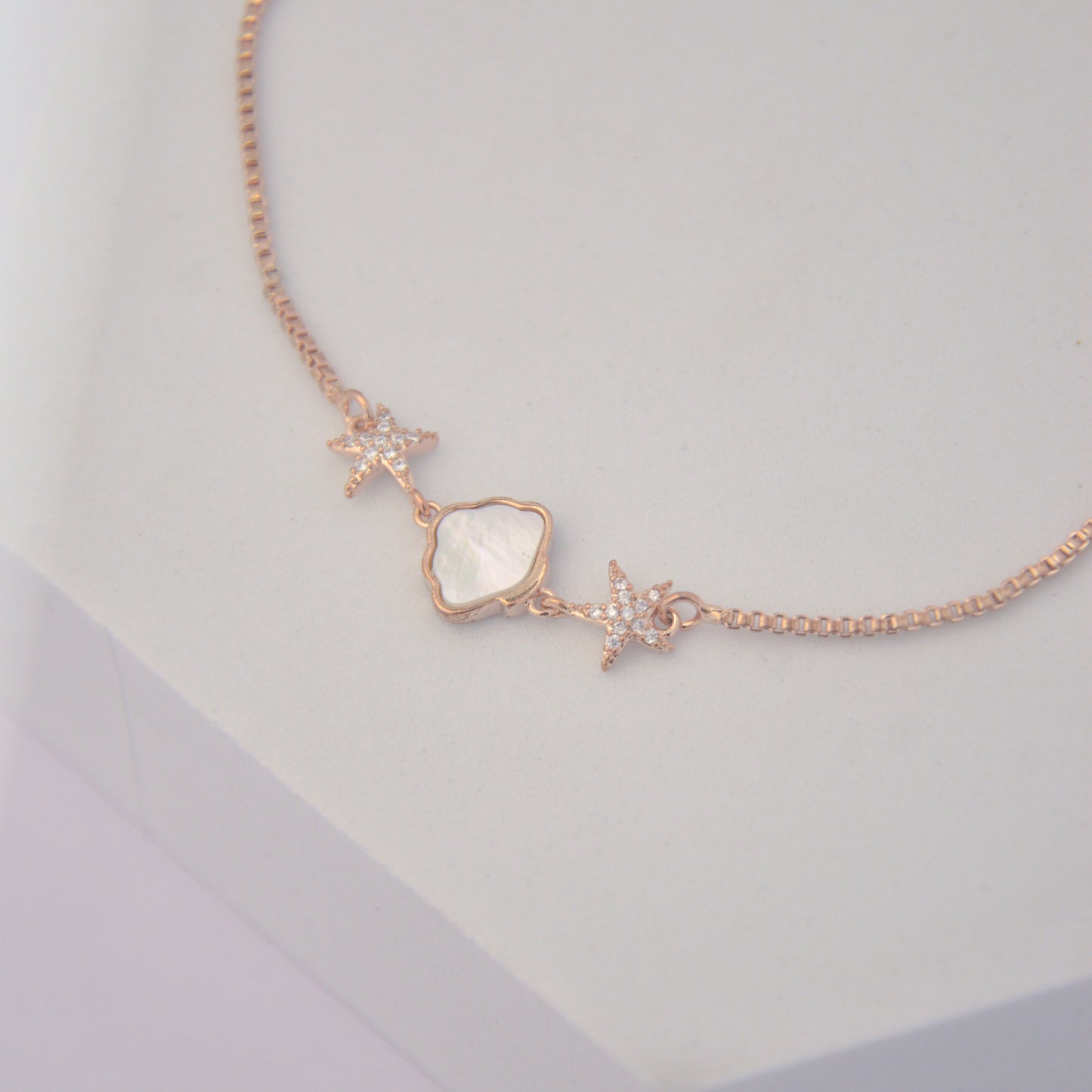 Star Pearl Sea-Inspired Rose Gold loose Bracelet