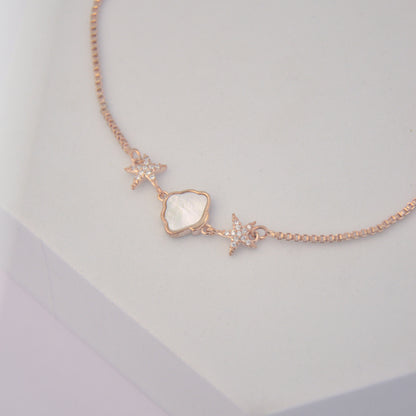 Star Pearl Sea-Inspired Rose Gold loose Bracelet