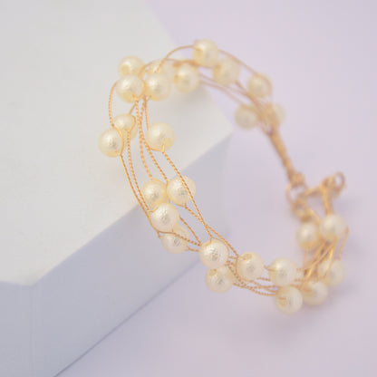 Pearl Aura Multi-Strand Gold Bracelet
