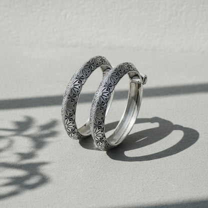 2PC German Silver Dual Tone Kada Bangles for Women