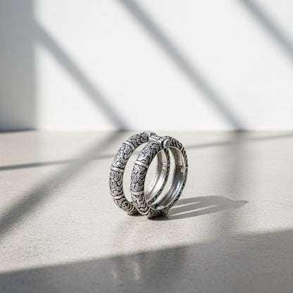 2PC German Silver Engraved Kada Bangles
