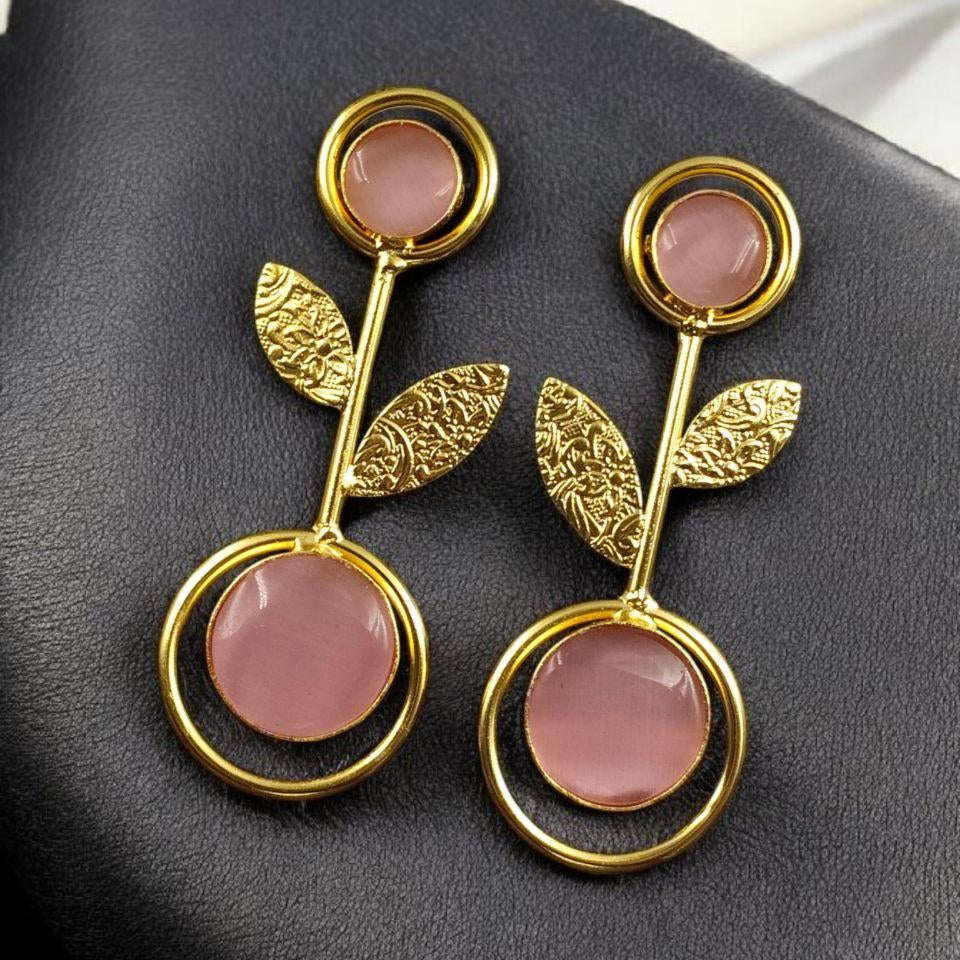 Floral Stone Drop Earrings | Lady Zone