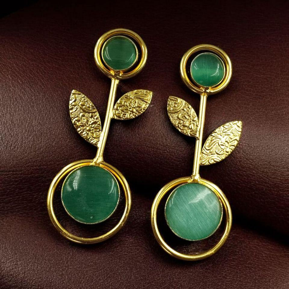 Floral Stone Drop Earrings | Lady Zone
