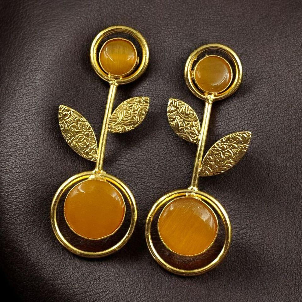 Floral Stone Drop Earrings | Lady Zone