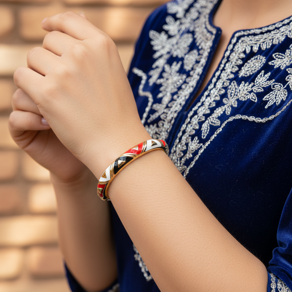 Royal Meenakari Openable Western Bracelet