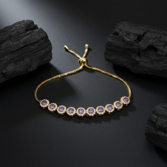 Purple Zircon Tennis Bracelet for Women