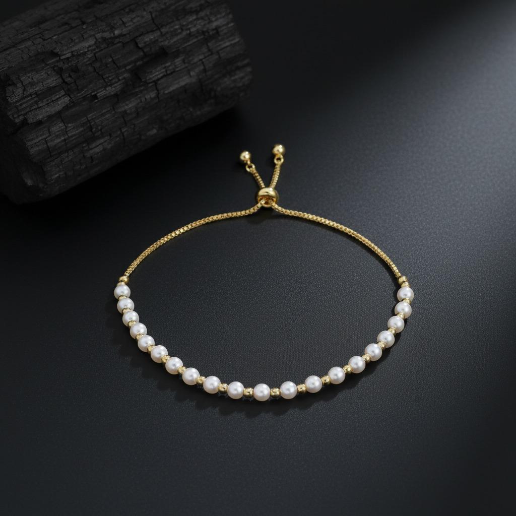 Minimal Pearl Adjustable Bracelet for Women