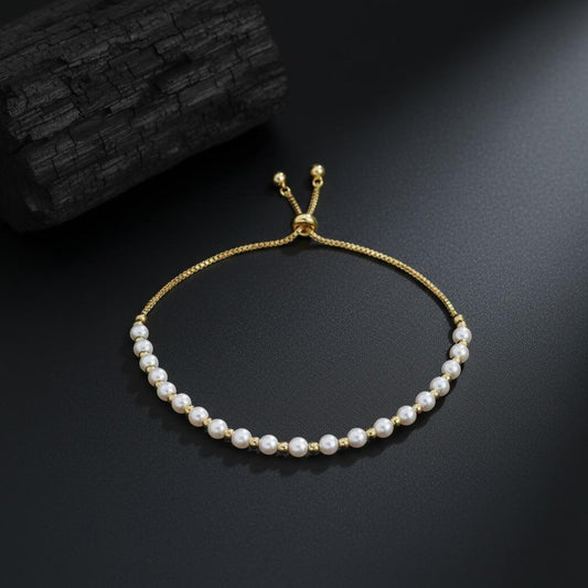 Minimal Pearl Adjustable Bracelet for Women
