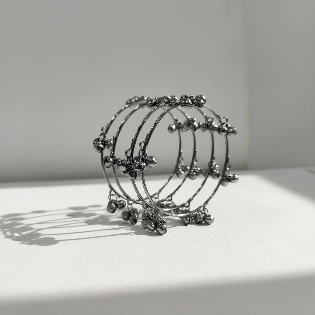 Kashmiri 6 Ghungroo Drop Bangles Set for Women