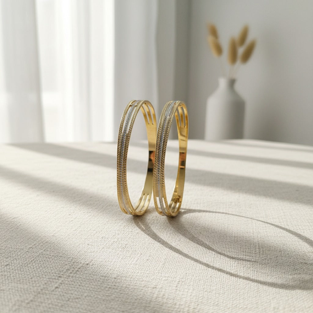 CNC Cut Two Tone Bangles for Women