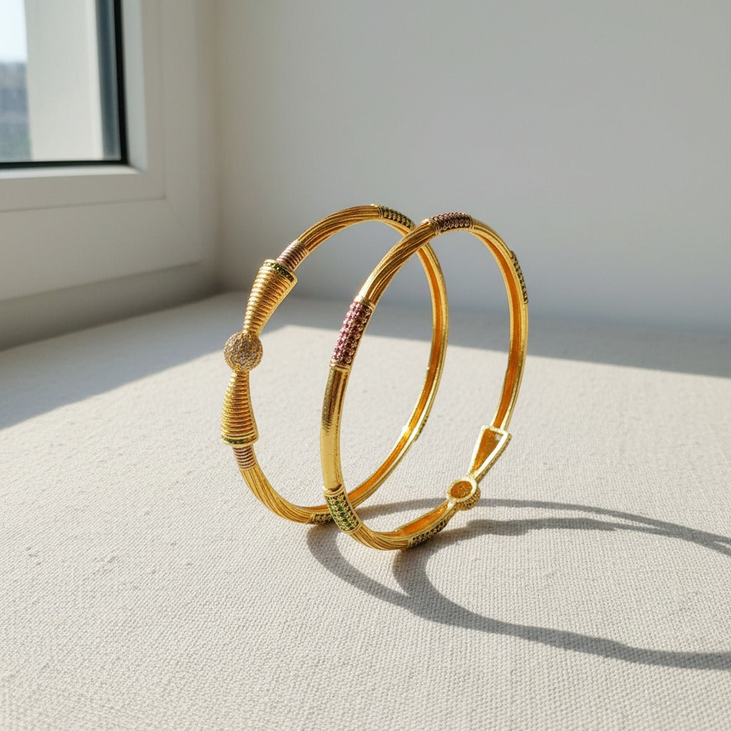 Traditional Designer Gold Plated Bangles for Women