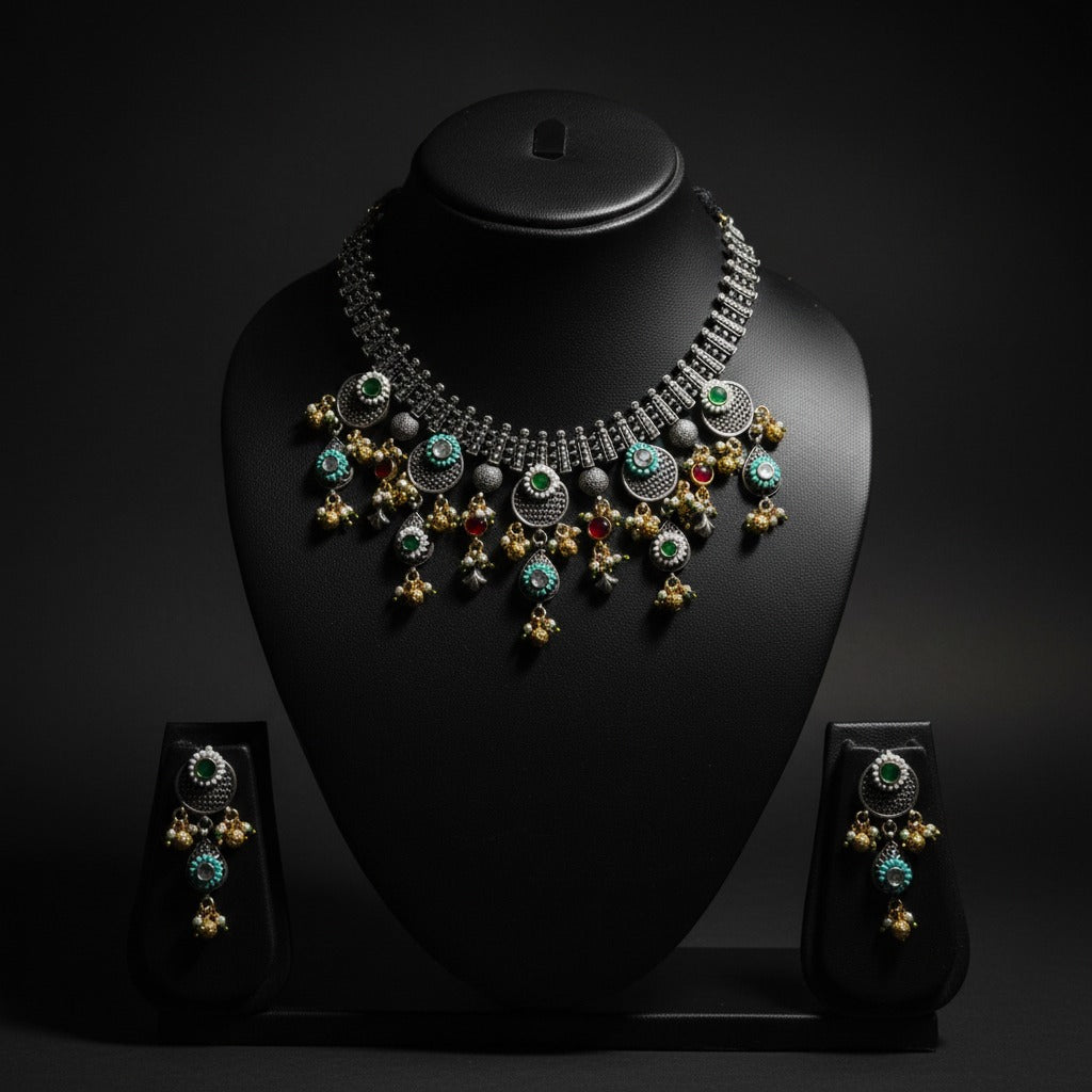 German Silver Antique Necklace Set for Women | Lady Zone