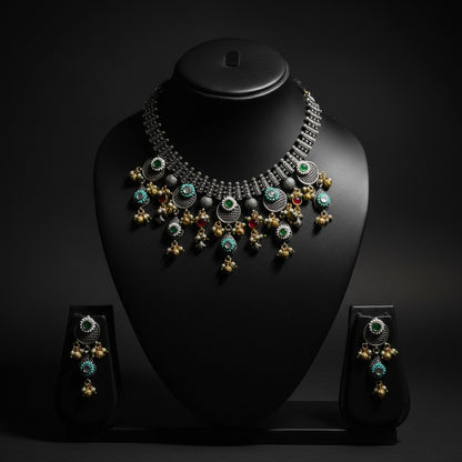 German Silver Antique Necklace Set for Women | Lady Zone