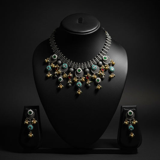 German Silver Antique Necklace Set for Women | Lady Zone