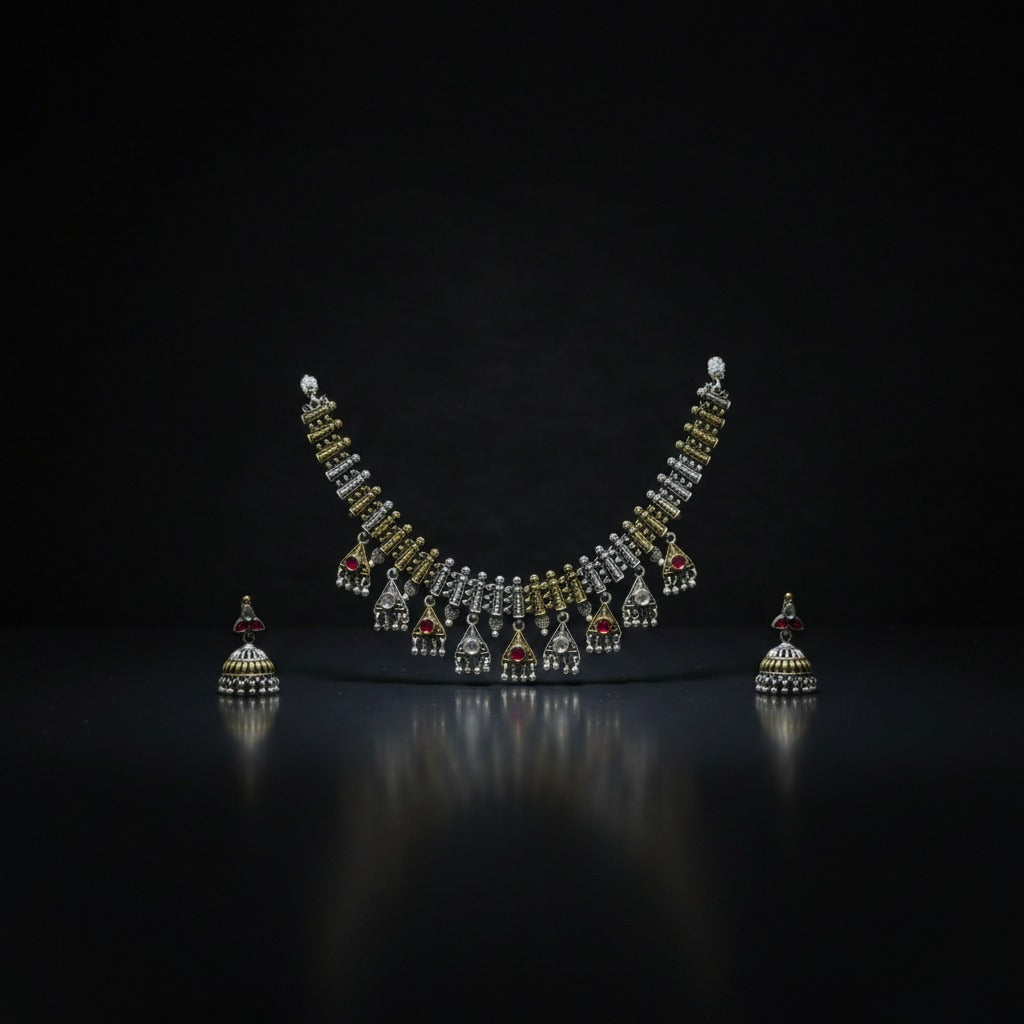 German Silver Traditional Necklace Set for Women | Lady Zone
