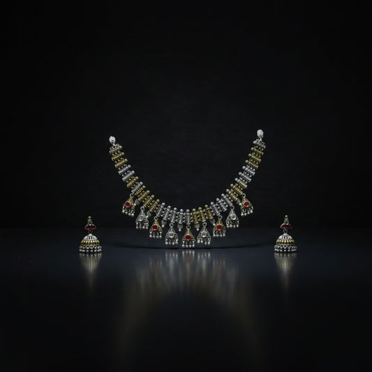 German Silver Traditional Necklace Set for Women | Lady Zone