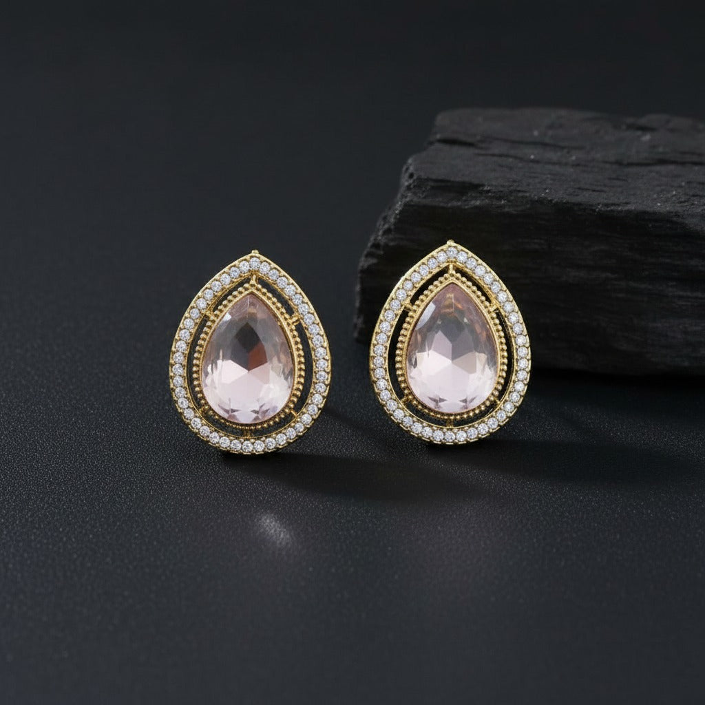 Luxury Teardrop Crystal Stud Earrings for Women
