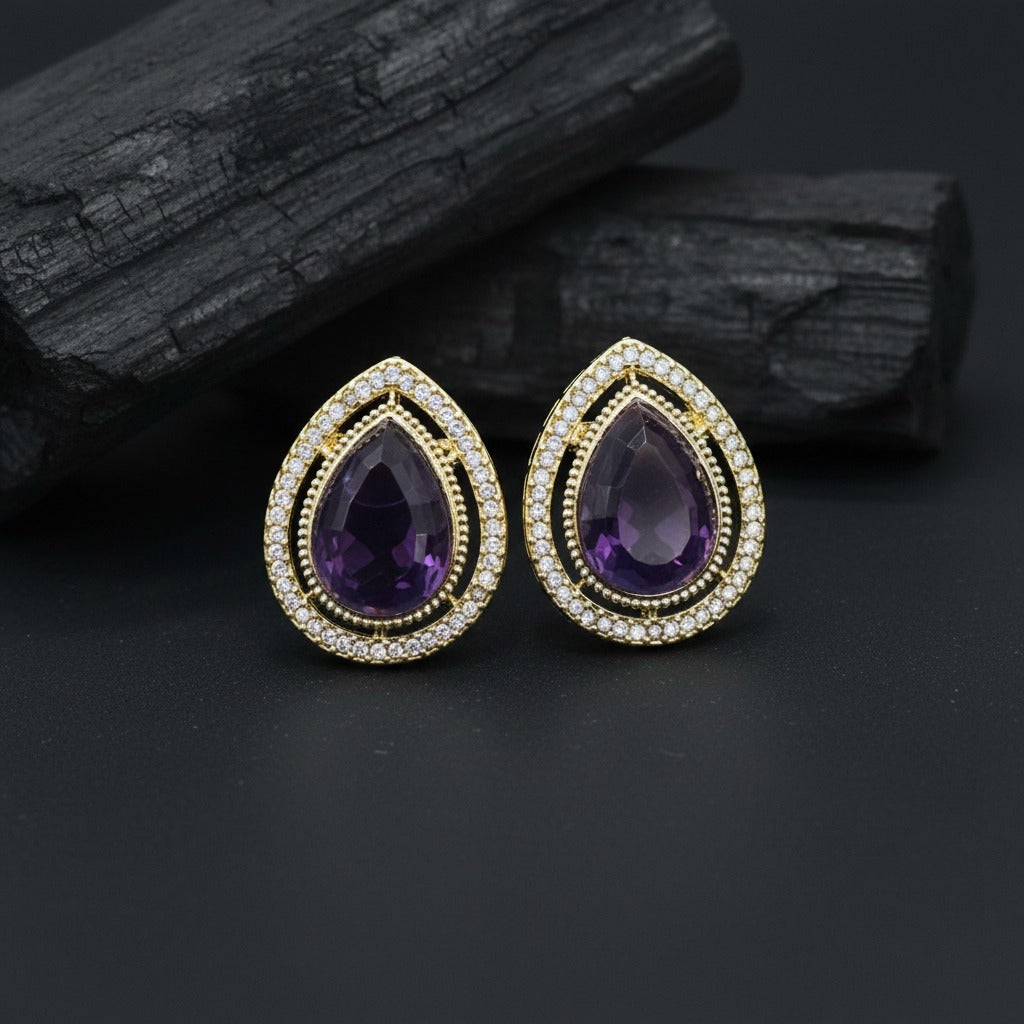 Luxury Teardrop Crystal Stud Earrings for Women