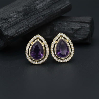 Luxury Teardrop Crystal Stud Earrings for Women