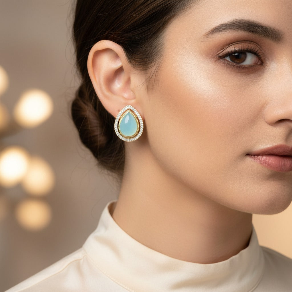 Luxury Teardrop Crystal Stud Earrings for Women