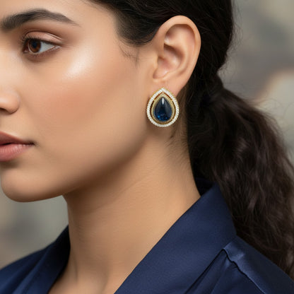 Luxury Teardrop Crystal Stud Earrings for Women