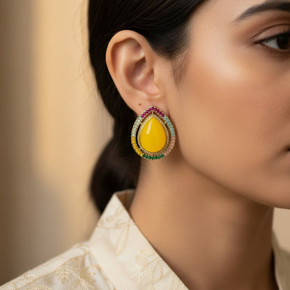 Luxury Teardrop Crystal Stud Earrings for Women